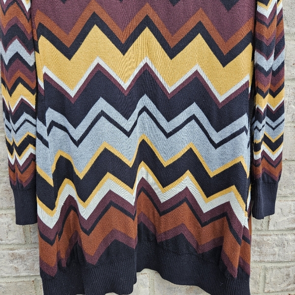 MISSONI for Target Multicolor Zigzag Knit Open Front Long Cardigan Sweater Mediu - Picture 7 of 10